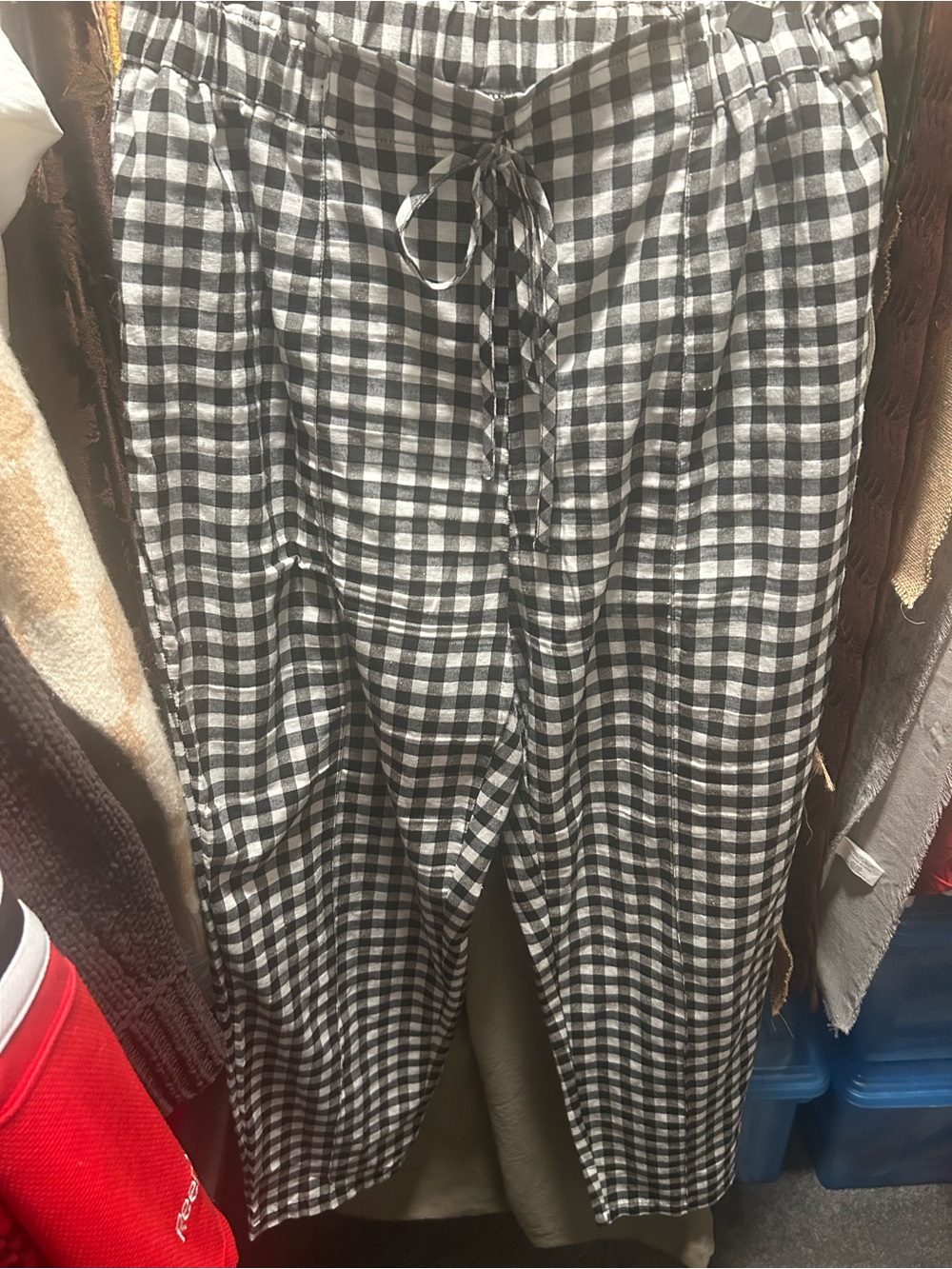 Black and White Gingham Drawstring Women’s pants